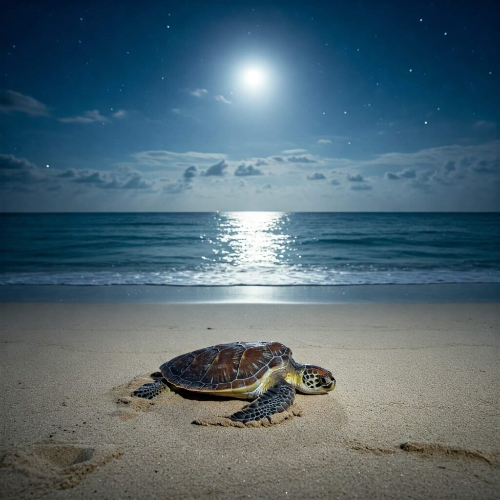 Moonlit Turtle Nesting