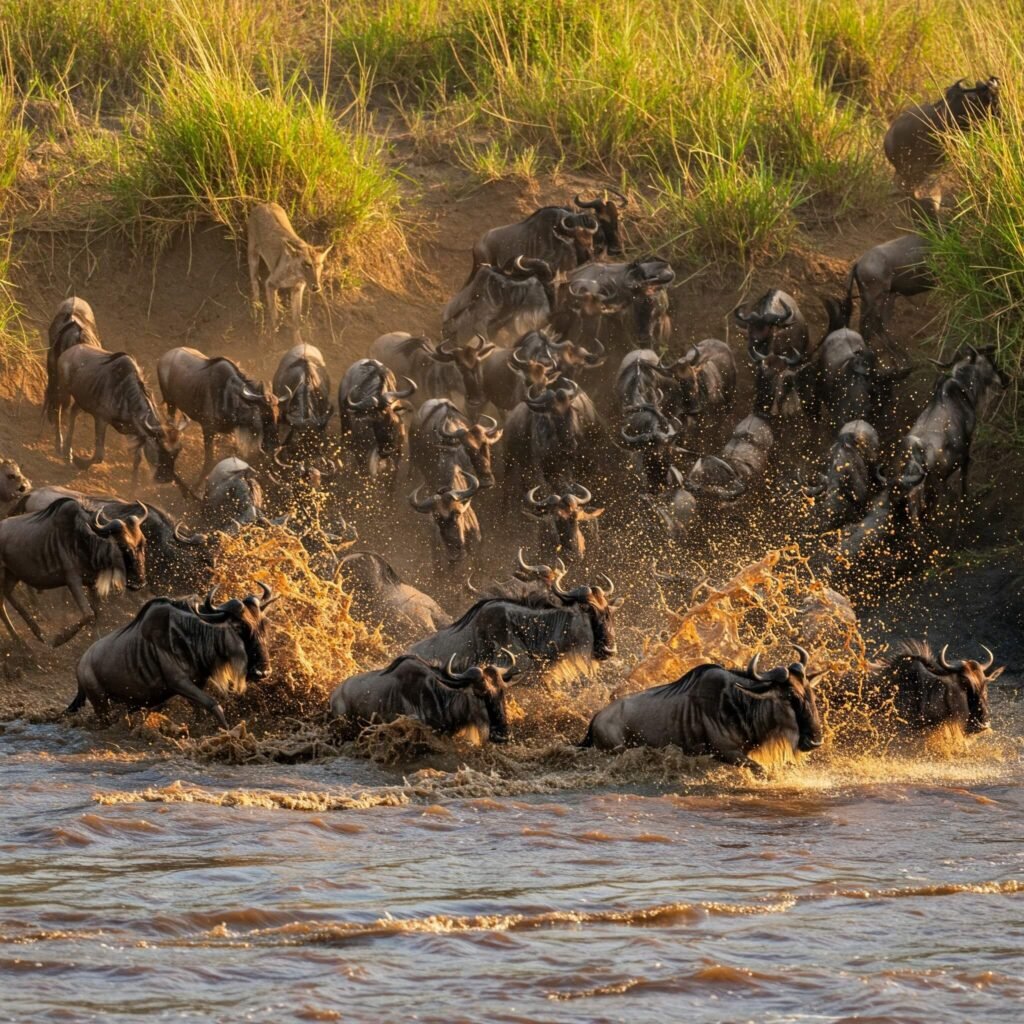 Wildebeest River Crossing
