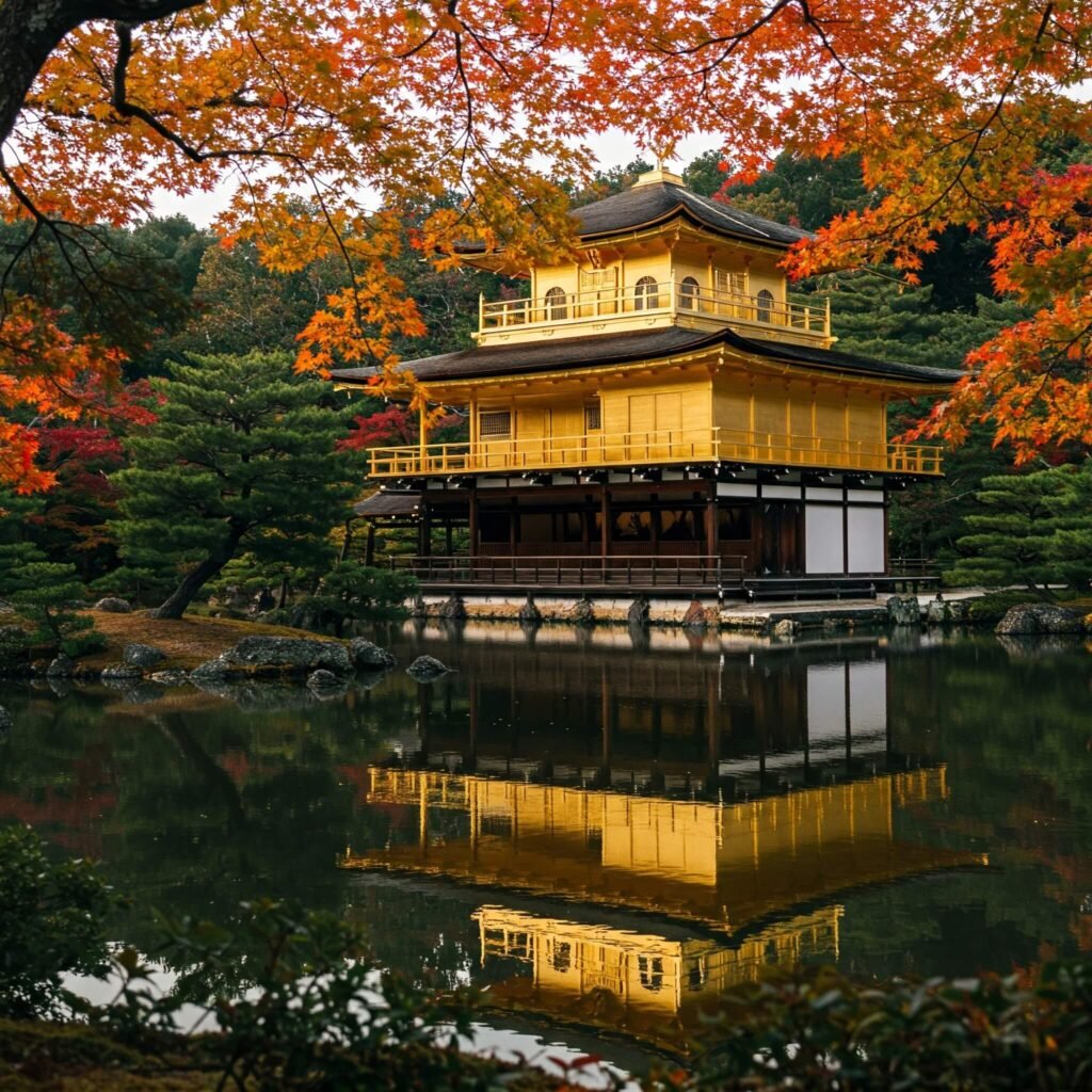 Golden Pavilion Kyoto Autumn Reflection