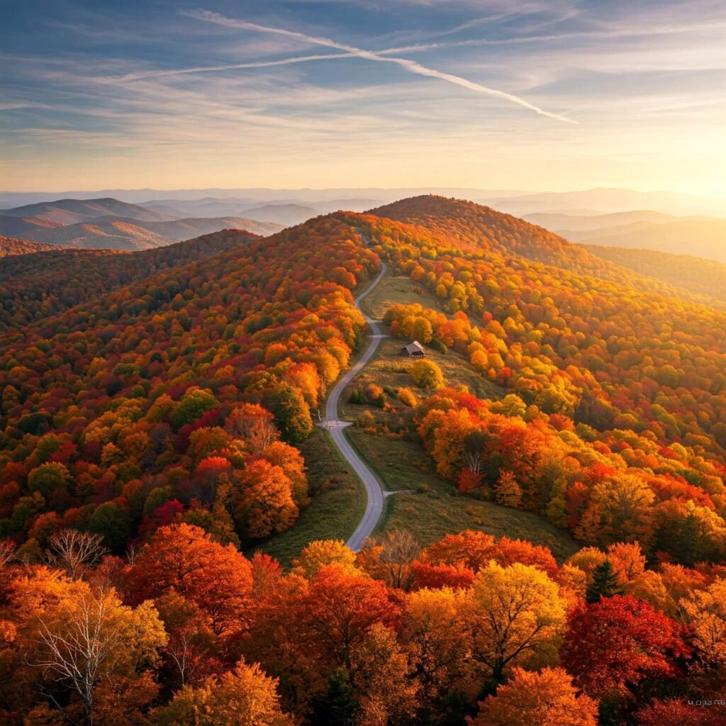 Lush fall mountain landscape.