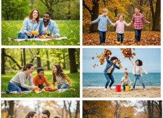 Fun and Engaging Family Activities for Every Season Joyful family multi-season collage