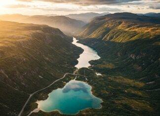 Top 10 Hidden Gems in National Parks You Must Visit in 2025 Aerial view of turquoise lake and mountains.