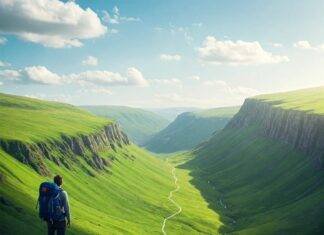 The Ultimate Guide to Hidden Hiking Trails for Adventure Seekers Hiker overlooking lush green valley.