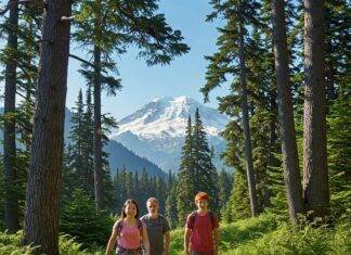 How to Plan the Perfect Outdoor Adventure for Beginners Diverse beginner hikers on forest trail.