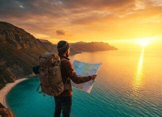 Travel Planning 101: Budget, Book, and Pack Like a Pro Traveler Traveler planning ocean adventure at sunset.