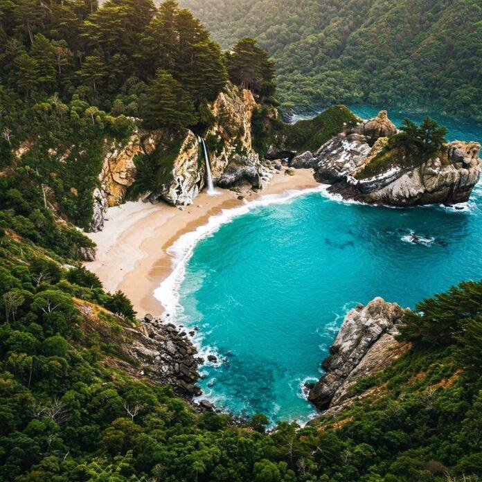 Hidden Turquoise Beach Aerial View