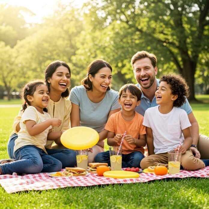 Joyful family picnic Joyful family picnic