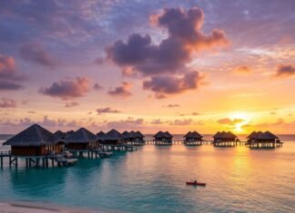 Top 10 Best Beach Resorts for an Unforgettable Getaway in 2025 Luxurious overwater villas at sunset.