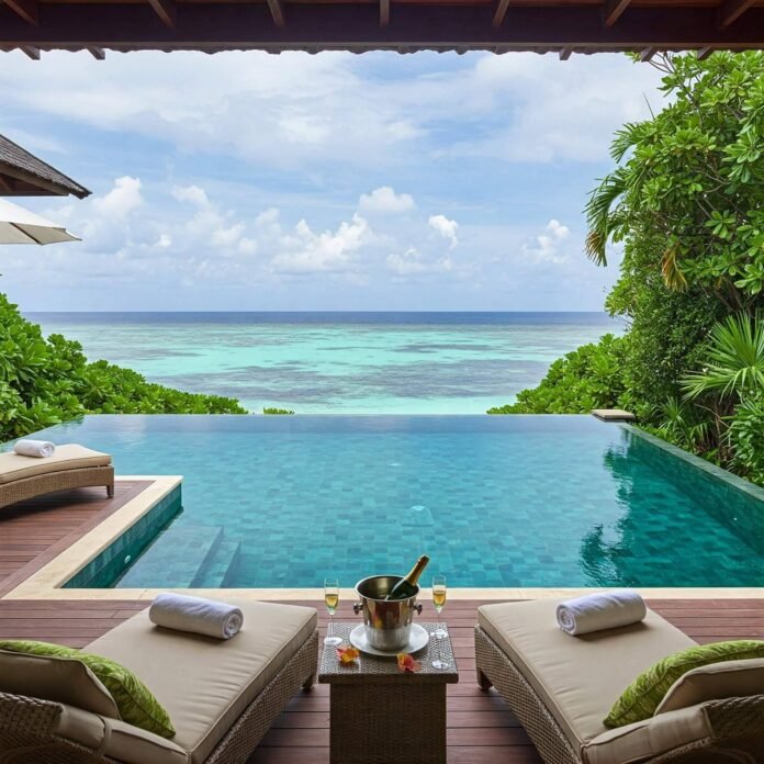 Beachfront villa infinity pool Beachfront villa infinity pool