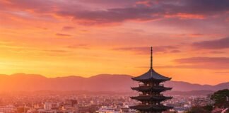 Why Kyoto, Japan Should Be Your Next Bucket List Destination Kyoto Sunset Skyline Cherry Blossoms