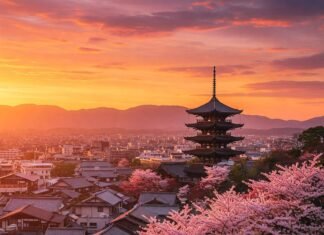 Why Kyoto, Japan Should Be Your Next Bucket List Destination Kyoto Sunset Skyline Cherry Blossoms