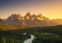 Why National Parks Are the Ultimate Getaway for Nature Lovers Sunrise over mountain river and forest.
