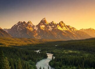 Why National Parks Are the Ultimate Getaway for Nature Lovers Sunrise over mountain river and forest.