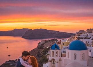 Romantic Getaways in Santorini: The Best Spots for Couples Oia Sunset Embrace