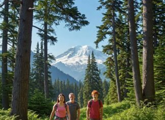 How to Plan the Perfect Outdoor Adventure for Beginners Diverse beginner hikers on forest trail.