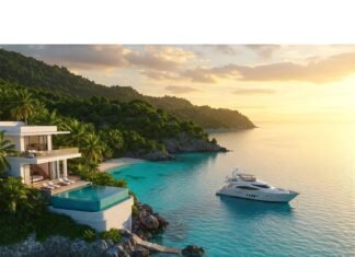 5 Secret Luxury Travel Experiences That Will Blow Your Mind Luxury villa on tropical island at sunset
