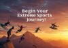 How to Get Started in Extreme Sports: A Beginner’s Guide "Diverse group of beginners enjoying extreme sports at sunset."