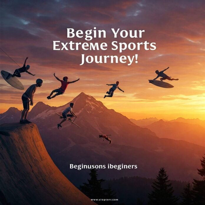 "Diverse group of beginners enjoying extreme sports at sunset." "Diverse group of beginners enjoying extreme sports at sunset."