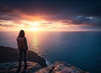 Exploring Solo Activities: The Ultimate Guide for Independent Souls Solo traveler on cliff at sunset over ocean.